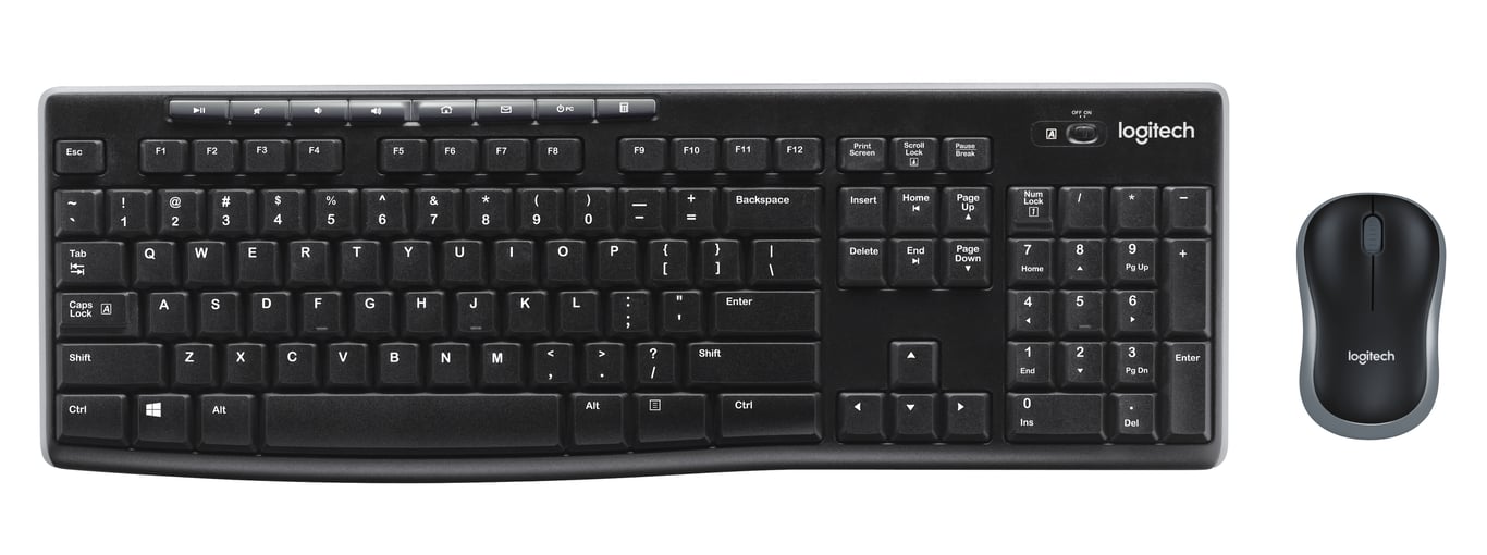 Logitech Wireless Combo MK270 klawiatura RF Wireless QWERTY Skandynawia Czarny