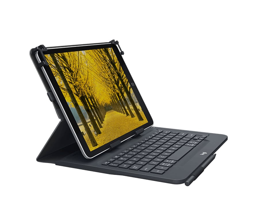 Logitech Universal Folio with integrated keyboard for 9-10 inch tablets Duński Bluetooth Czarny