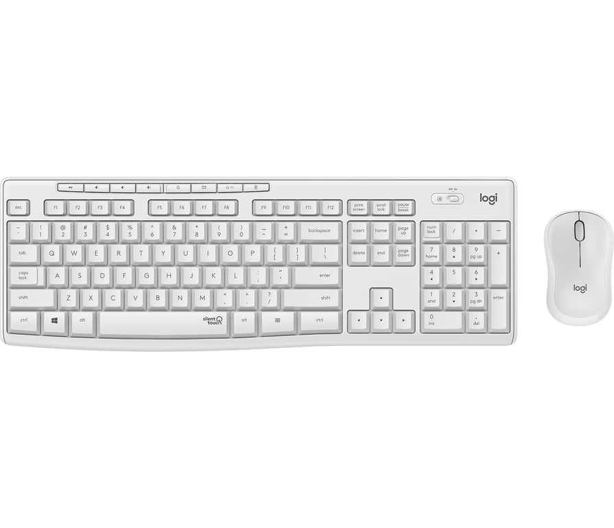 Logitech MK295 Silent Wireless Combo klawiatura Dołączona myszka Biuro USB QWERTY Włoski Biały