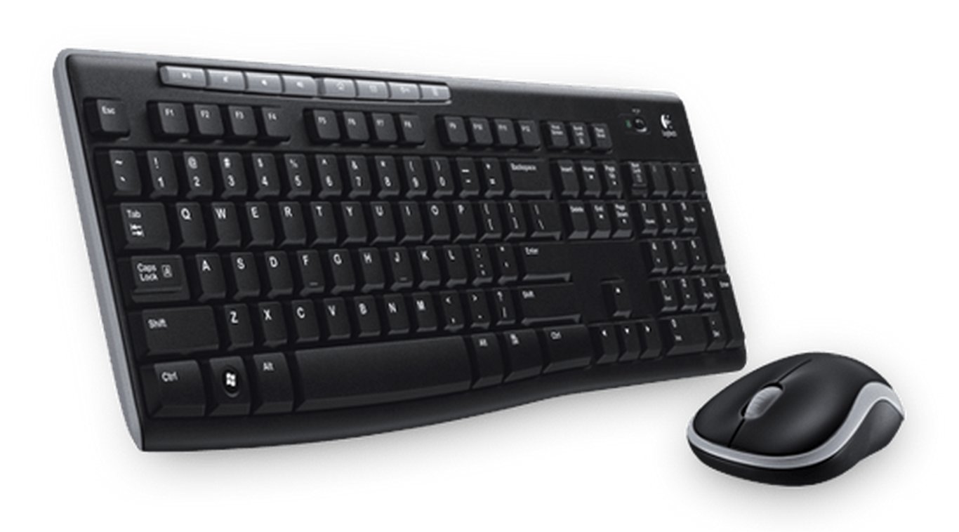 Logitech Wireless Combo MK270 klawiatura Dołączona myszka Uniwersalne RF Wireless Grecki Czarny