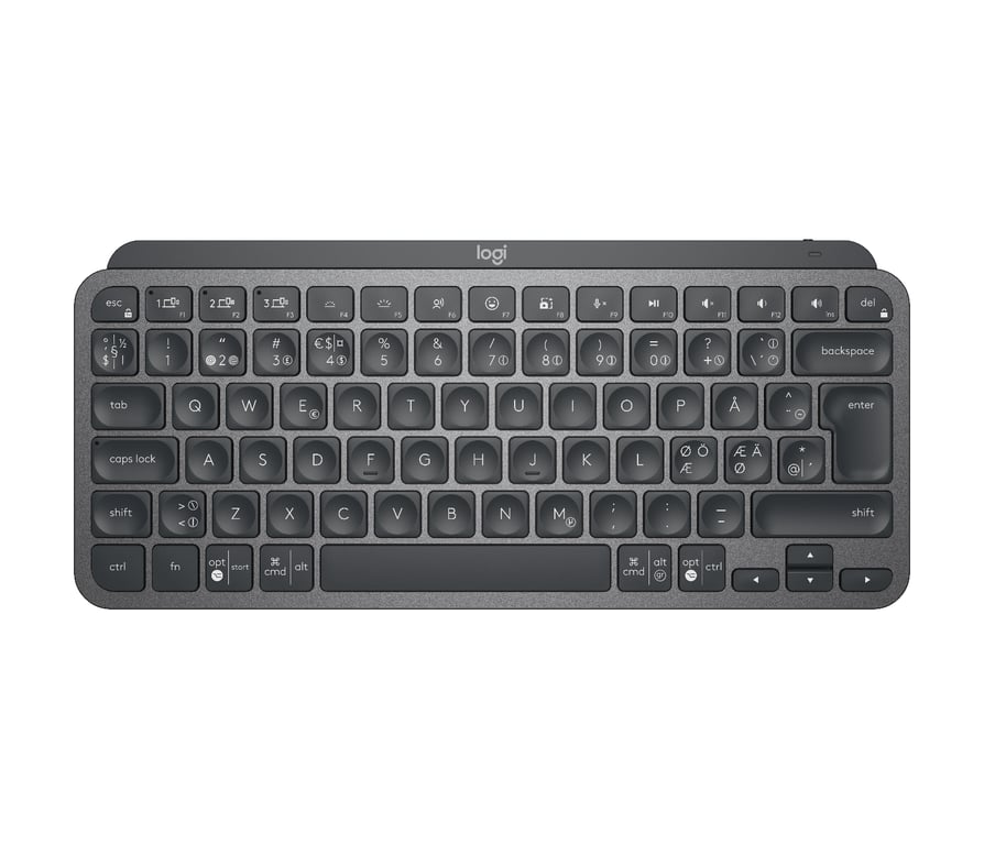 Logitech MX Keys Mini Minimalist Wireless Illuminated Keyboard klawiatura RF Wireless + Bluetooth QWERTY Skandynawia Grafitowy