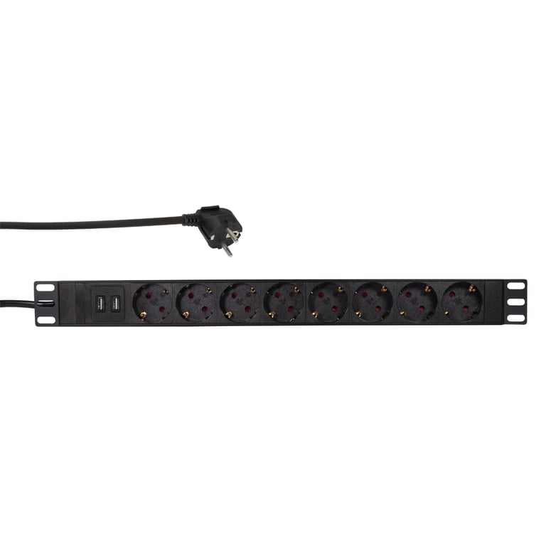 LogiLink PDU8C02 rozdzielacz zasilania PDU 8 x gniazdo sieciowe 1U Czarny