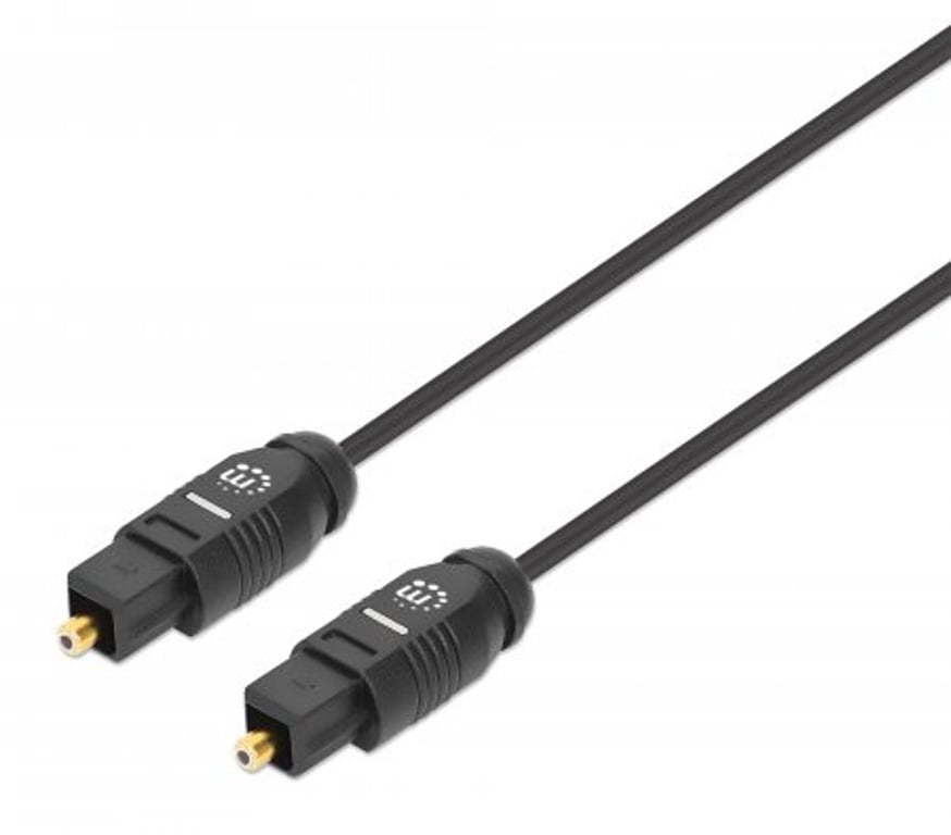 Manhattan 356077 kabel optyczny 2 m TOSLINK Czarny