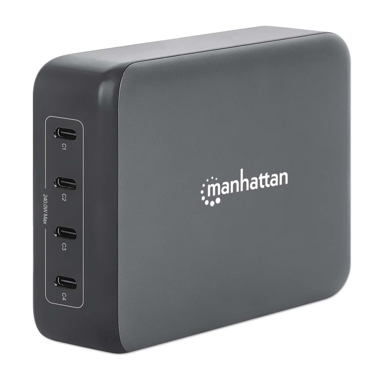 Manhattan 102667 ładowarka do urządzeń przenośnych Telefon komórkowy, Laptop, Przenośna konsola do gier, Smartfon, Tablet Czarny Prąd przemienny Szybkie ładowanie Wewnętrzna