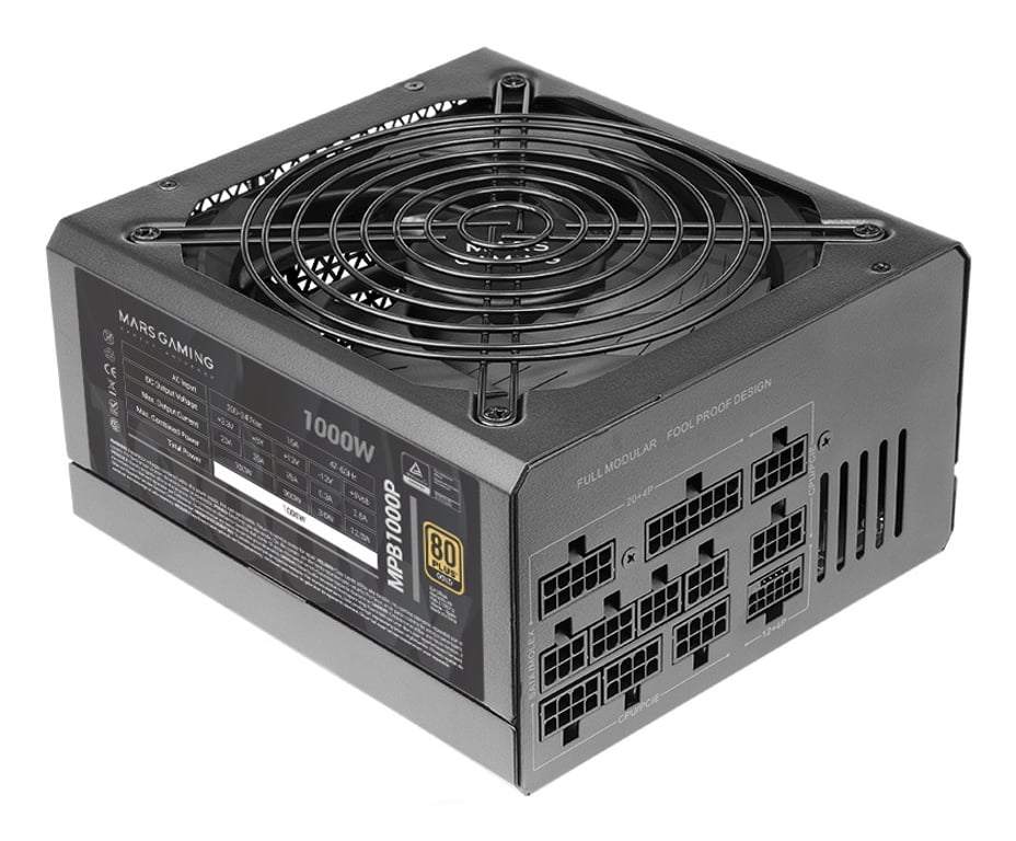 Mars Gaming MPB1000P moduł zasilaczy 1000 W 24-pin ATX ATX Czarny