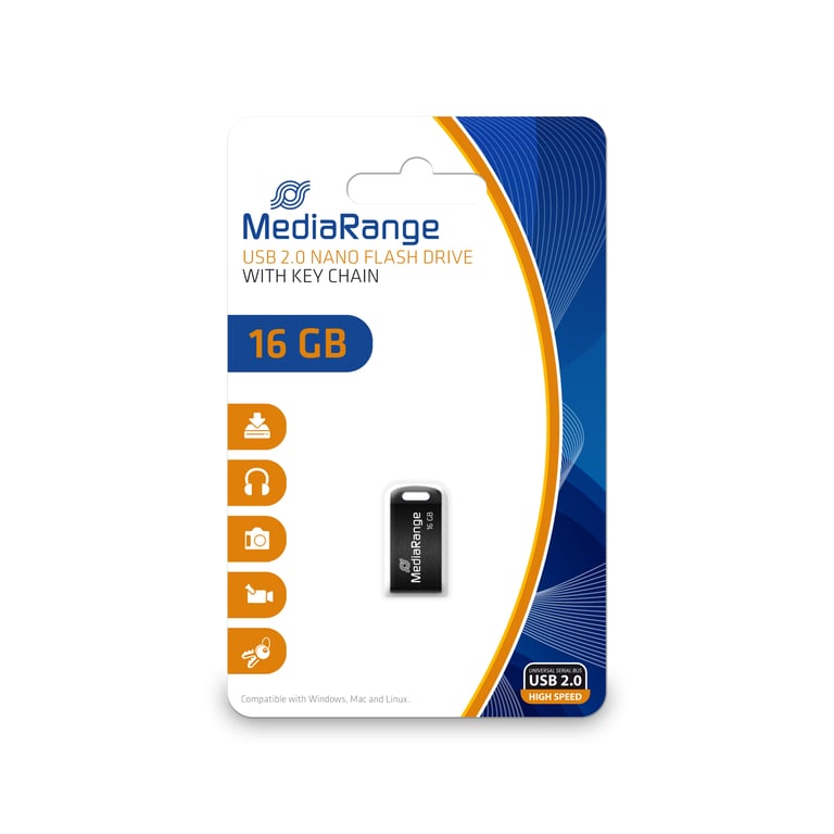 MediaRange MR921 16 GB USB Typu-A 2.0 Czarny MR921
