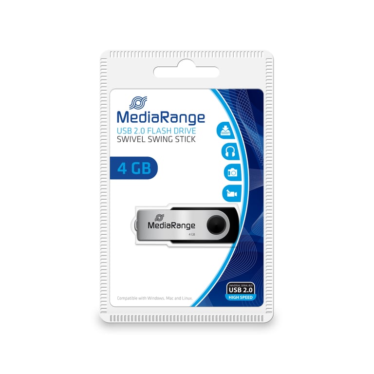 MediaRange MR907 4 GB USB Type-A / Micro-USB 2.0 Czarny, Srebrny MR907
