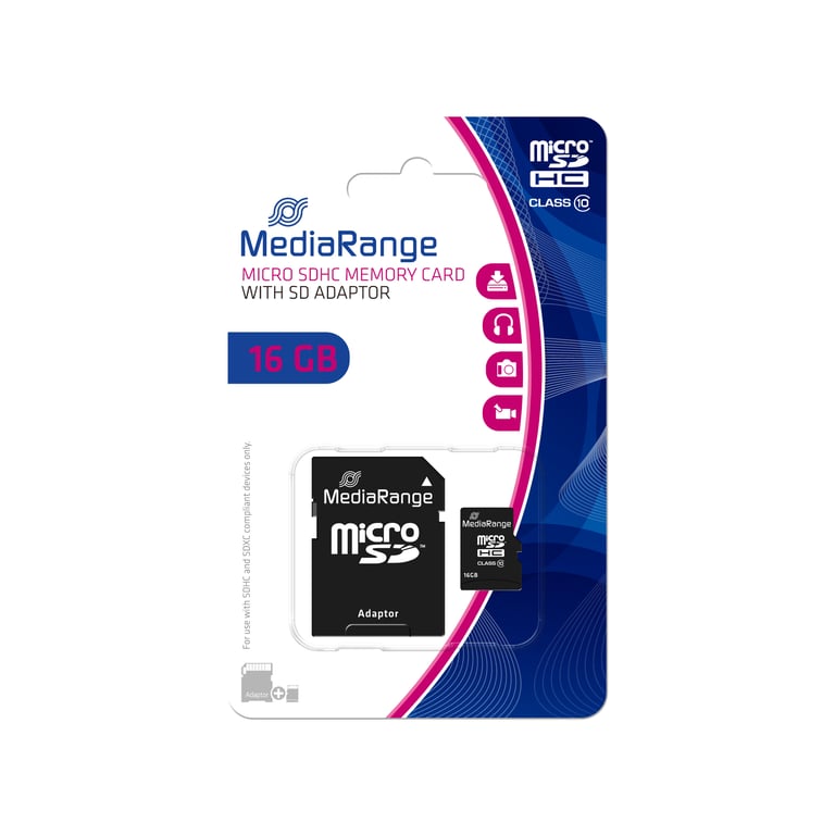 MediaRange MR958 pamięć flash 16 GB MicroSDHC Klasa 10