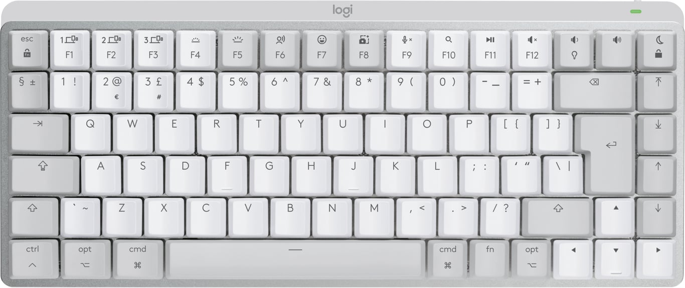 Logitech MX Mini Mechanical for Mac klawiatura Biuro Bluetooth QWERTY US English Szary, Biały