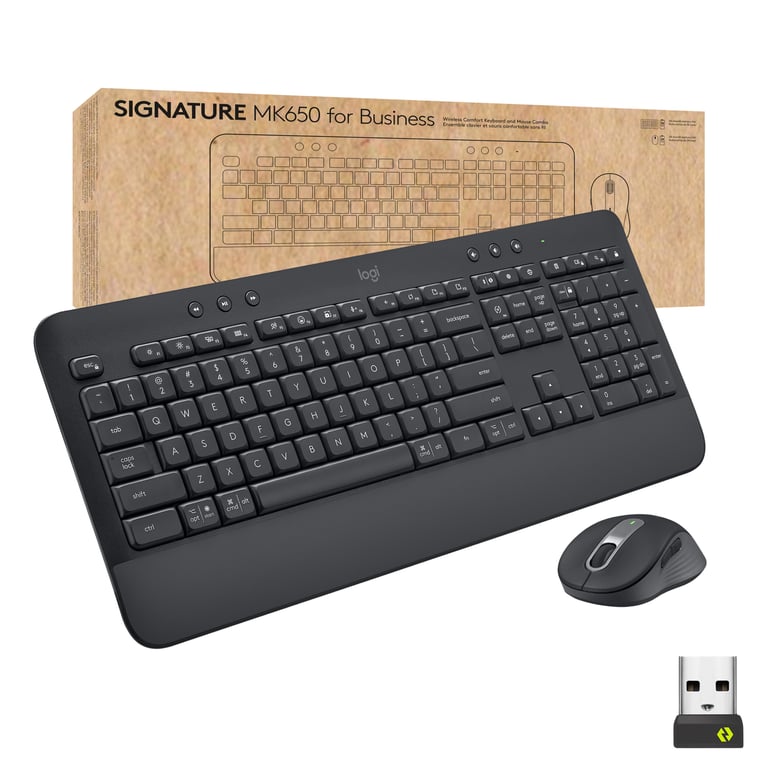 Logitech Signature MK650 Combo For Business klawiatura Dołączona myszka RF Wireless + Bluetooth QWERTZ Swiss Grafitowy