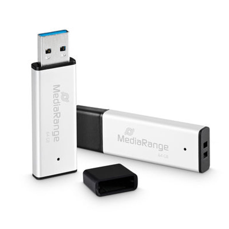 MediaRange MR1901 64 GB USB Typu-A 3.0 Czarny, Srebrny MR1901