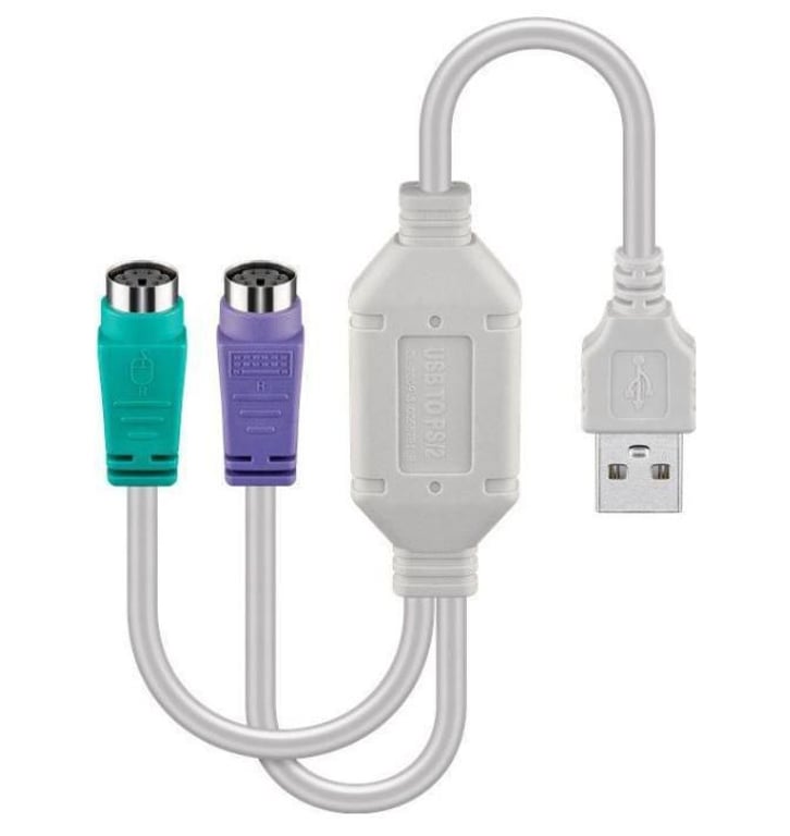 Microconnect USBA2XPS2 kabel PS/2 0,3 m 2x 6-p Mini-DIN USB A Biały