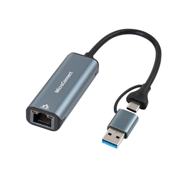 Microconnect MC-USBACNET1G zmieniacz płci / kabli USB C RJ-45 Czarny