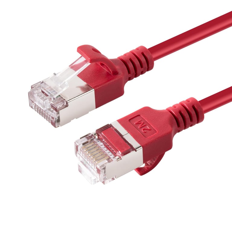 Microconnect V-FTP6A01R-SLIM kabel sieciowy Czerwony 1 m Cat6a U/FTP (STP)