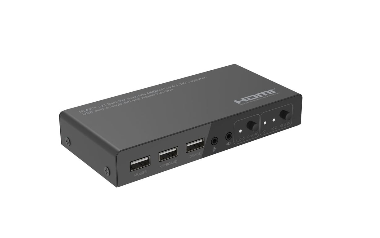 Microconnect MC-HDMIKVM0201-4K przełącznik KVM Czarny