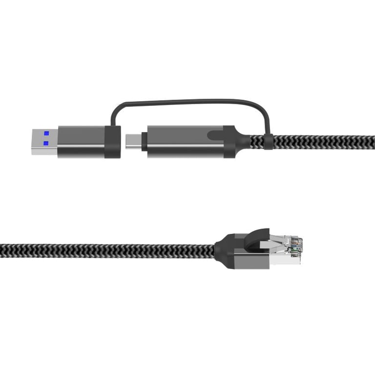 Microconnect MC-RJ45USBC-03 zmieniacz płci / kabli USB-A / USB-C RJ45 Czarny