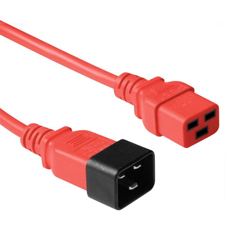 Microconnect PE2019R3 kabel zasilające Czerwony 3 m C20 panel C19 panel