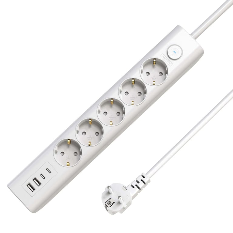 Microconnect MC-GRU00515WS-USB rozgałęziacz 1,5 m 5 x gniazdo sieciowe Wewnętrzna Biały