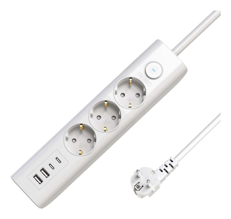 Microconnect MC-GRU00315WS-USB rozgałęziacz 1,5 m 3 x gniazdo sieciowe Wewnętrzna Biały