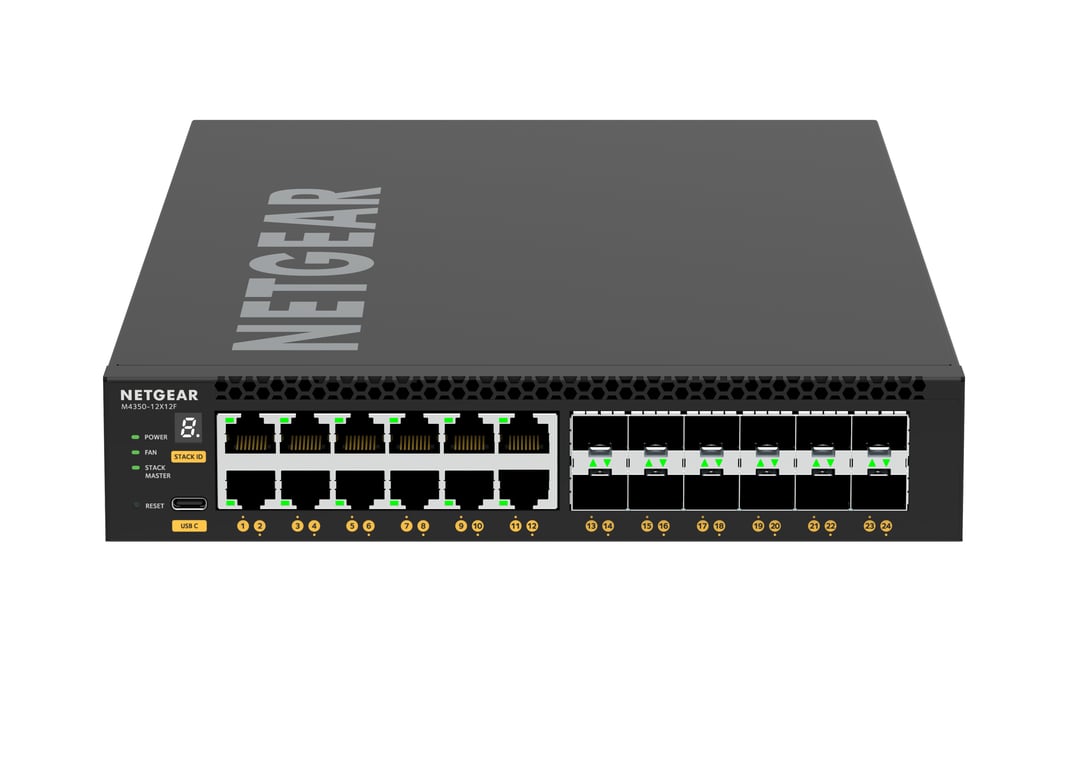 NETGEAR M4350-12X12F Zarządzany L3 10G Ethernet (100/1000/10000) 1U Czarny