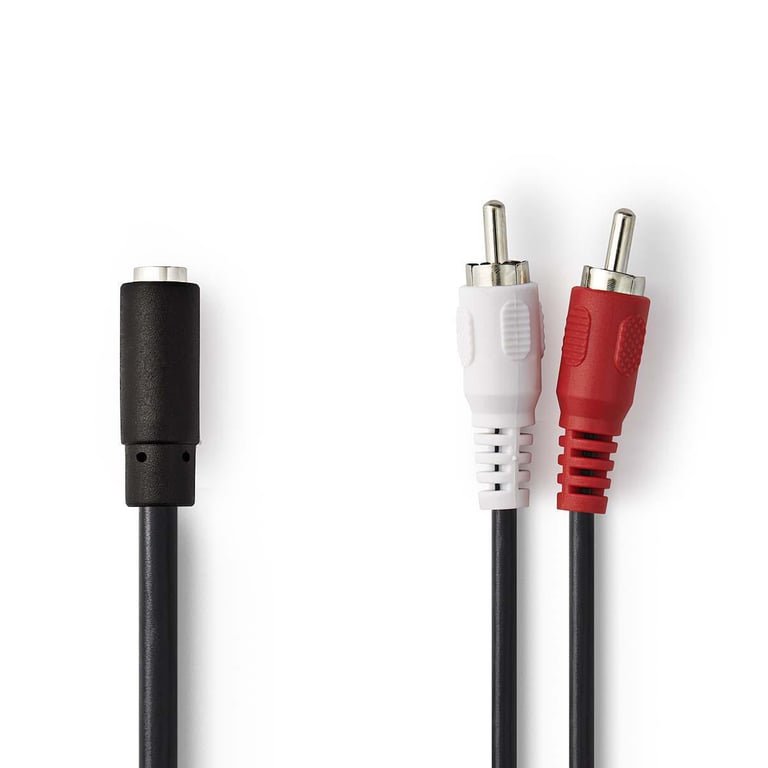 Nedis CAGB22255BK02 kabel audio 0,2 m 2 x RCA 3.5mm Czarny