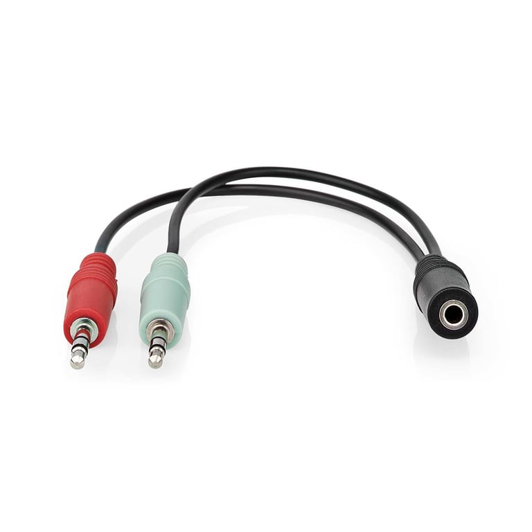 Nedis CAGB22160BK02 kabel audio 0,12 m 3.5mm 2 x 3.5mm Czarny