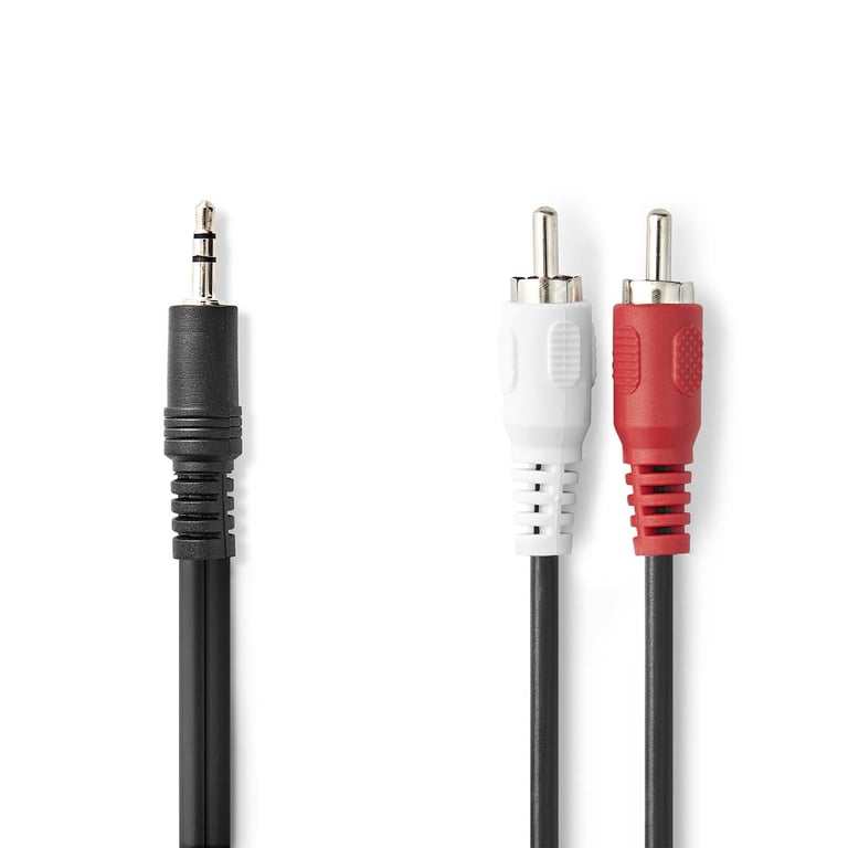 Nedis CAGL22200BK20 kabel audio 2 m 3.5mm 2 x RCA Czarny