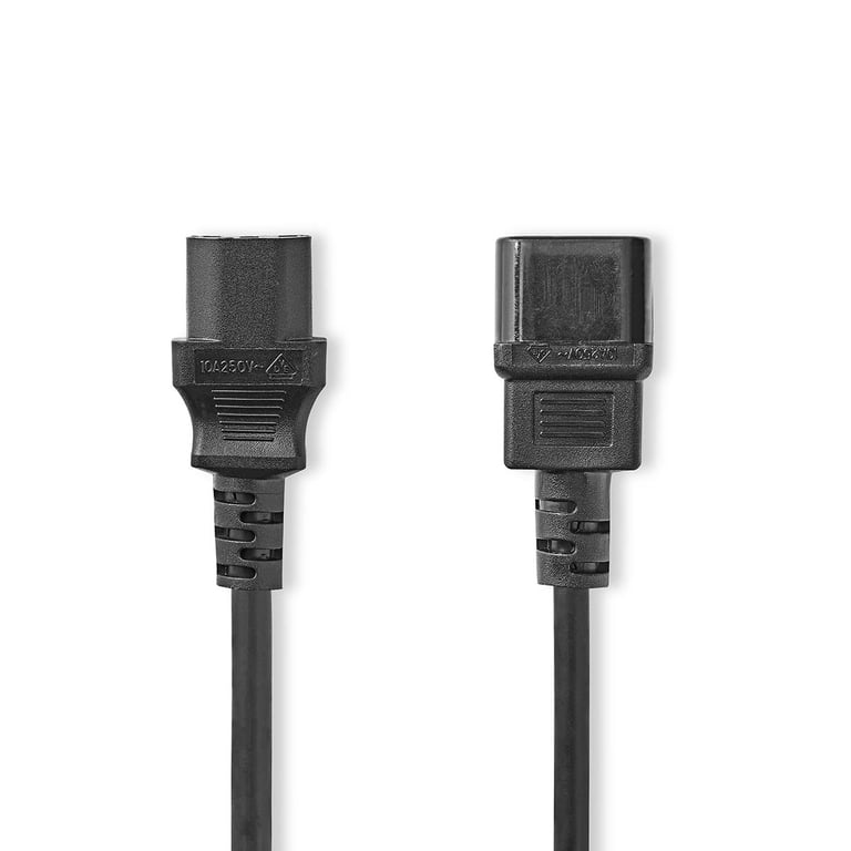 Nedis CEGL10500BK20 kabel zasilające Czarny 2 m C14 panel C13 panel