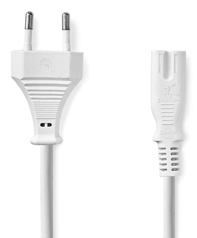 Nedis CEGL11040WT20 kabel zasilające Biały 2 m Wtyczka zasilająca typu C IEC 320