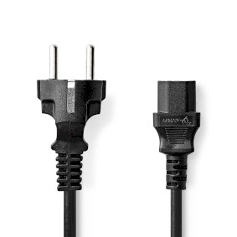 Nedis CEGL10030BK20 kabel zasilające Czarny 2 m CEE7/7 C13 panel