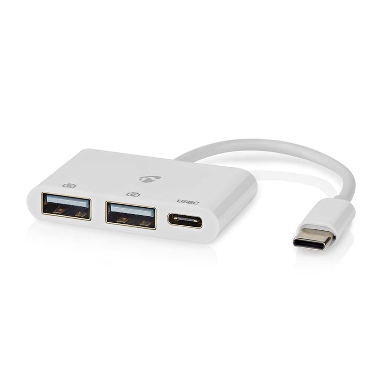 Nedis CCGB64785WT01 huby i koncentratory USB 2.0 Type-C 5000 Mbit/s Biały