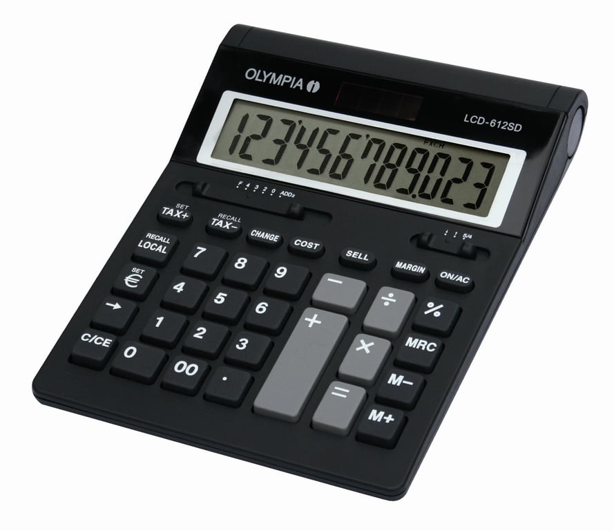 Olympia LCD 612 SD kalkulator Komputer stacjonarny Podstawowy kalkulator Czarny