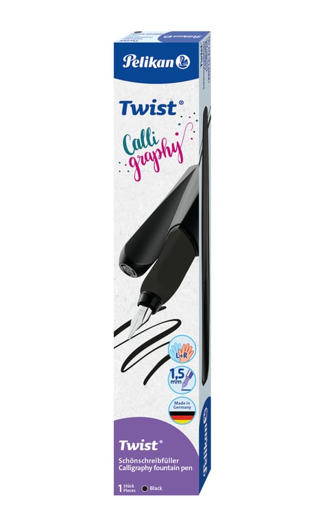 Pelikan Twist Calligraphy wieczne pióro System napełniania nabojem Czarny 1 szt.