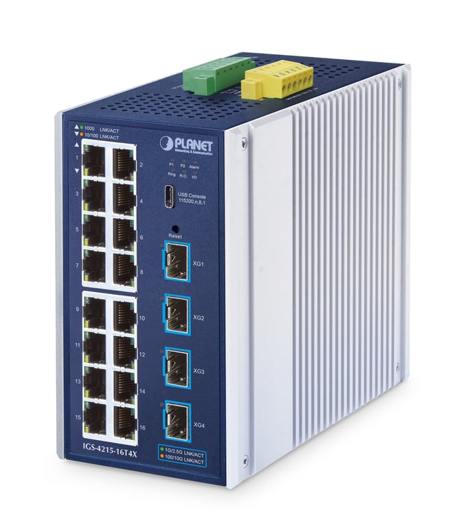 PLANET IGS-4215-16T4X łącza sieciowe Zarządzany L2/L4 Gigabit Ethernet (10/100/1000) Aluminium, Niebieski