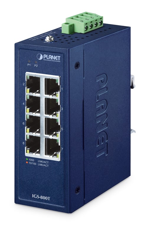 PLANET IP30 Compact size 8-Port IGS-800T Nie zarządzany Gigabit Ethernet (10/100/1000) Niebieski