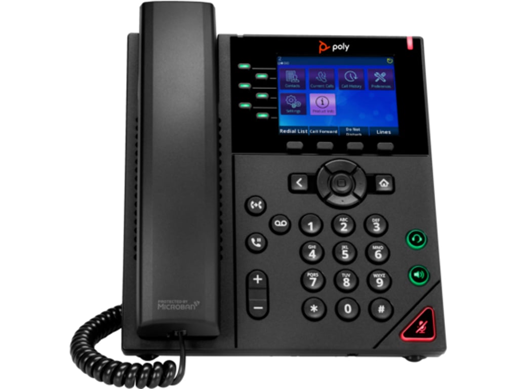 POLY VVX 350 telefon VoIP Czarny 6 linii LED