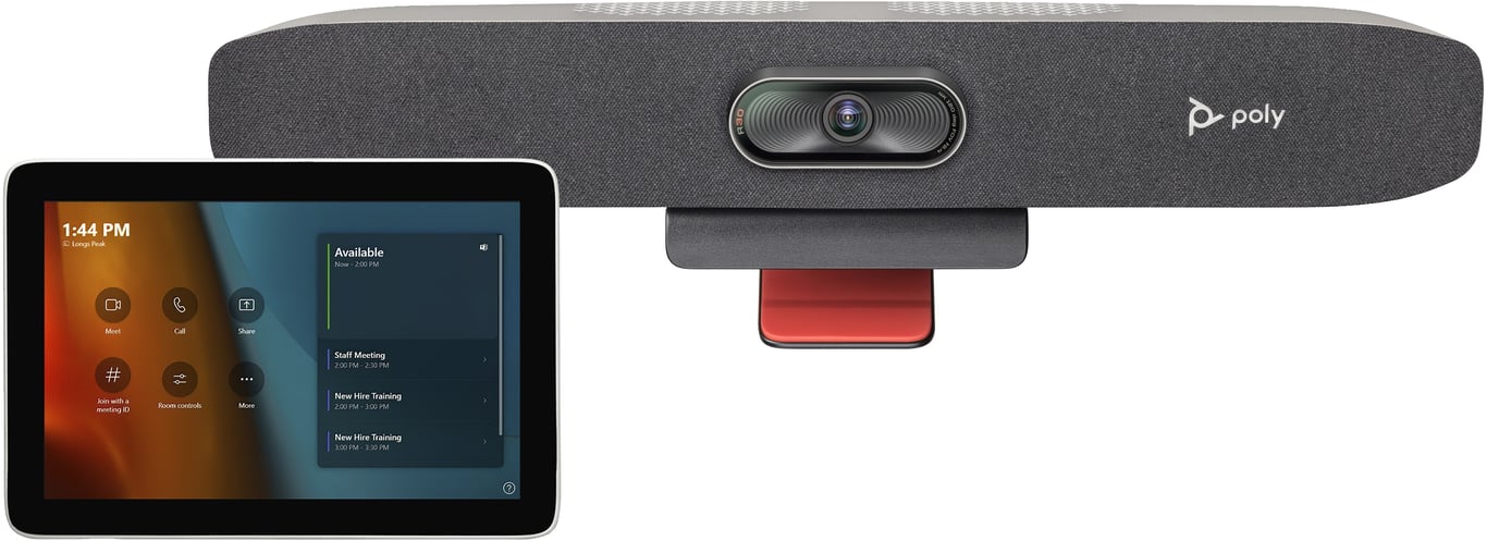 POLY Zestaw Studio do małych sal, przeznaczony do współpracy z programem MS Teams: Kamera z głośnikiem soundbar Studio R30 USB z GC8 (ABB)