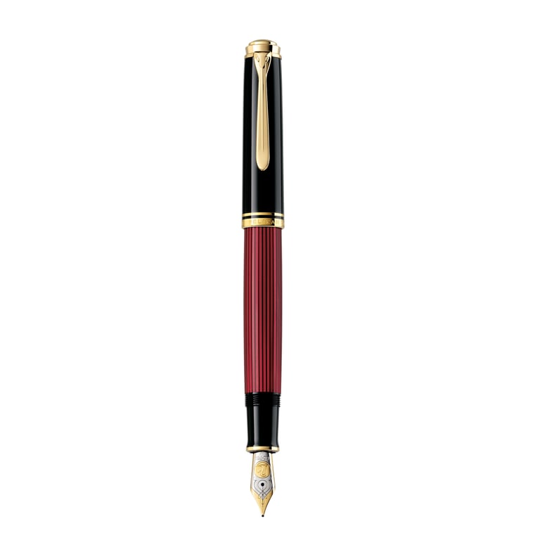 Pelikan M800 wieczne pióro Wbudowany system napełniania Czarny, Złoto, Czerwony 1 szt.