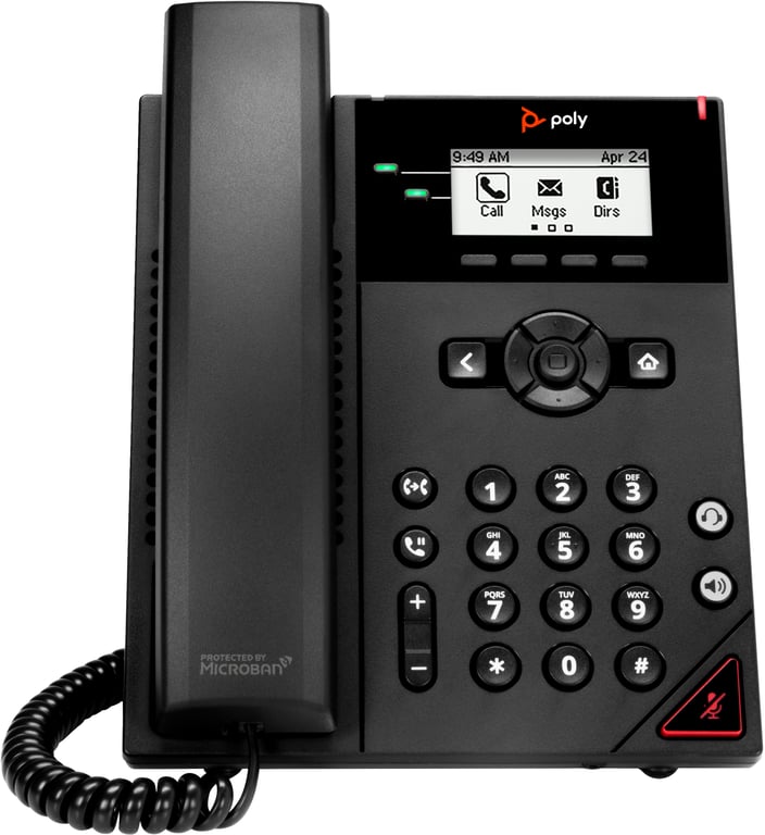 POLY 2-liniowy telefon IP VVX 150 z obsługą zasilania PoE