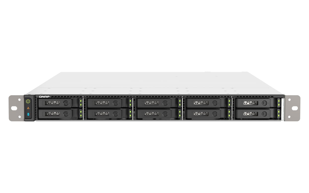 QNAP TS-h1090FU NAS Rack (1U) EPYC 7302P 256 GB DDR4 0 TB QuTS hero Czarny, Szary