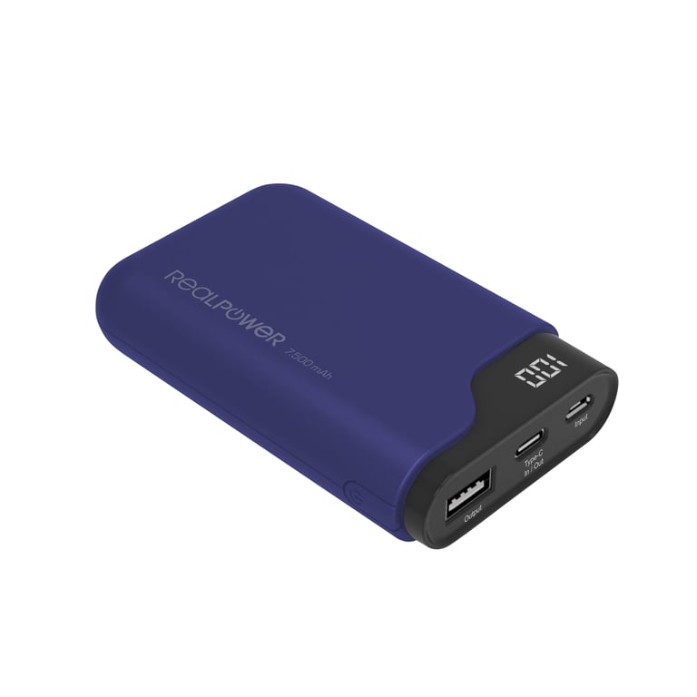 RealPower PB-7500C Navy Blue 7500 mAh Czarny, Niebieski