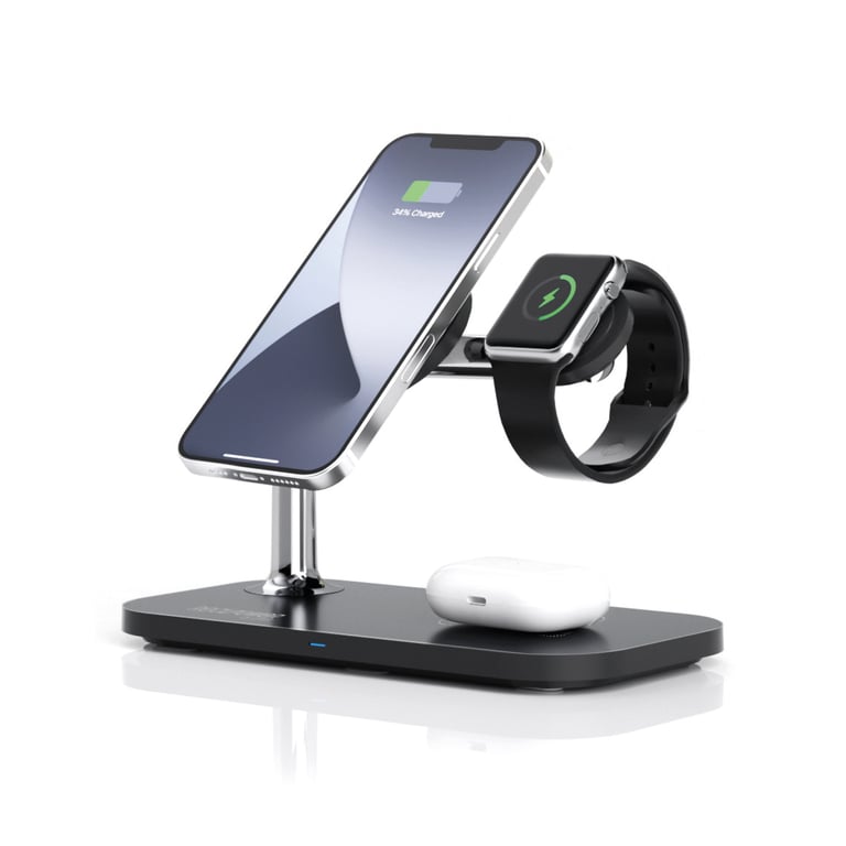 RealPower ChargeAIR Mag Smartfon, Smartwatch, Tablet Czarny USB Bezprzewodowe ładowanie Wewnętrzna