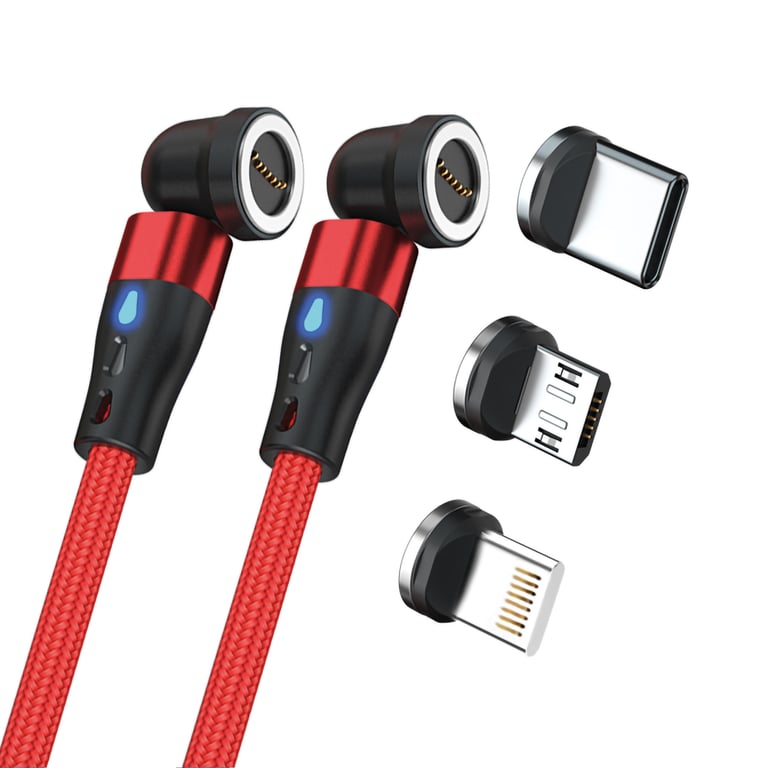RealPower MagneticCharge2 kabel USB 1 m Czerwony