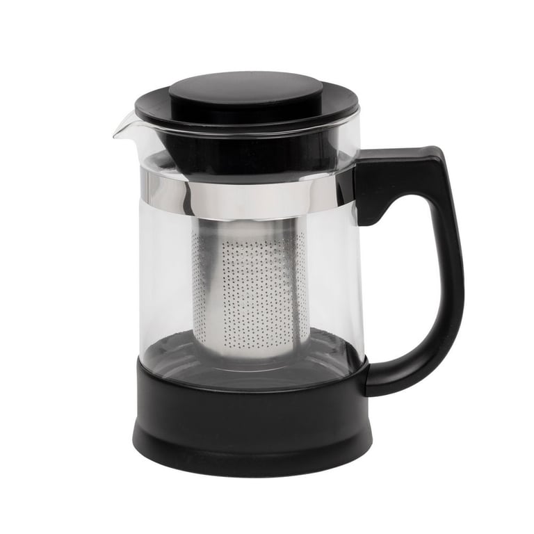 Resto Kitchenware 90512 dzbanek do herbaty Pojedynczy dzbanek 950 ml Czarny, Przezroczysty