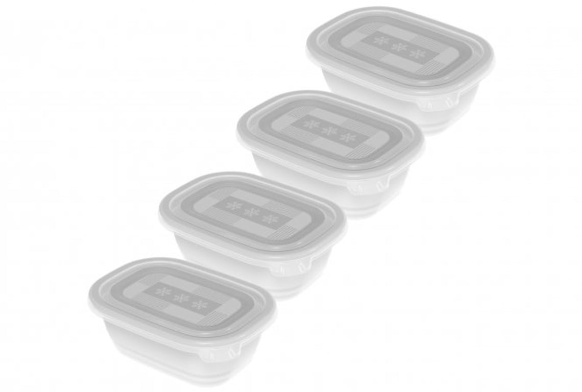 Rotho 1723600096 pojemnik do przechowywania żywności Prostokątny Zestaw 0,5 l Przezroczysty, Biały 4 szt.