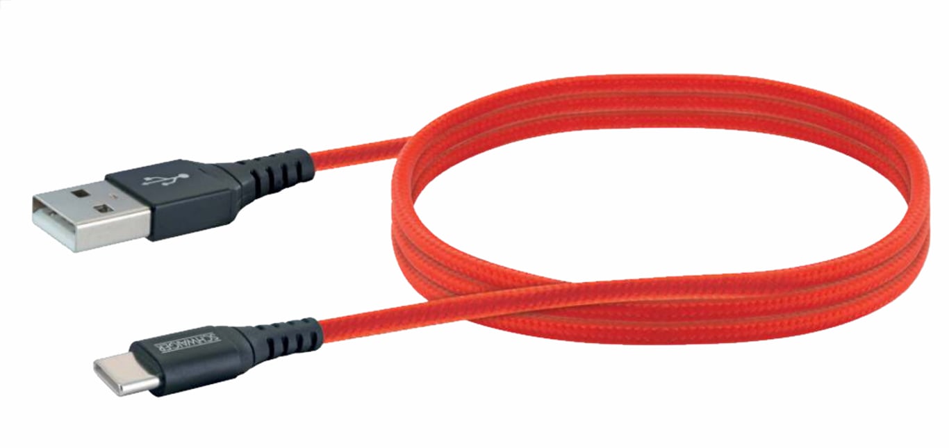Schwaiger LPRO510 501 kabel USB 1,2 m USB 3.2 Gen 1 (3.1 Gen 1) USB A USB C Czerwony