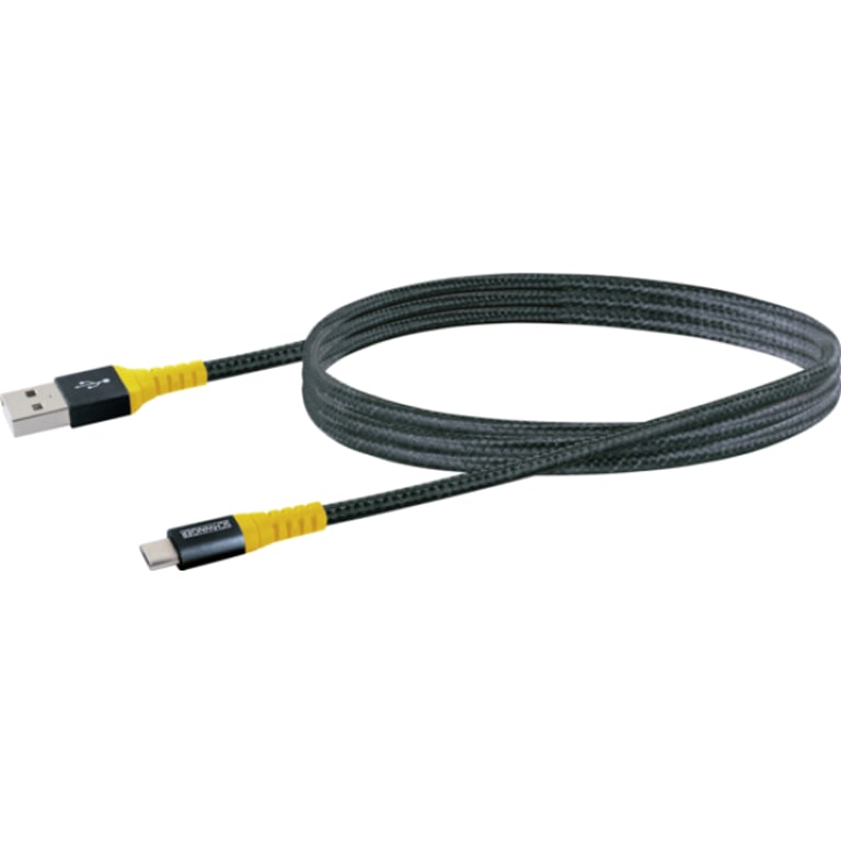 Schwaiger WKUM10 511 kabel USB 1,2 m USB 2.0 USB A Micro-USB B Czarny, Żółty