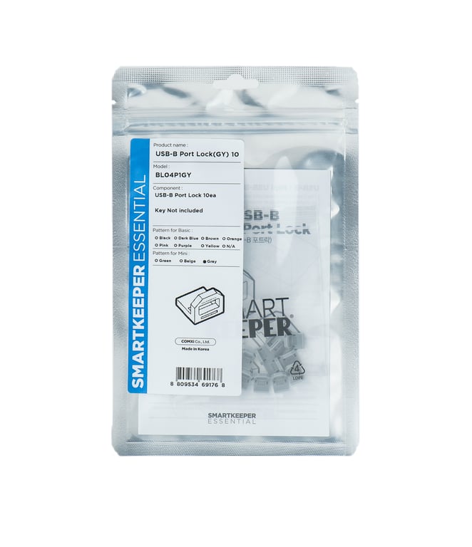 Smartkeeper BL04P1GY bloker portów Blokada portu USB Typu B Szary Plastik 10 szt.