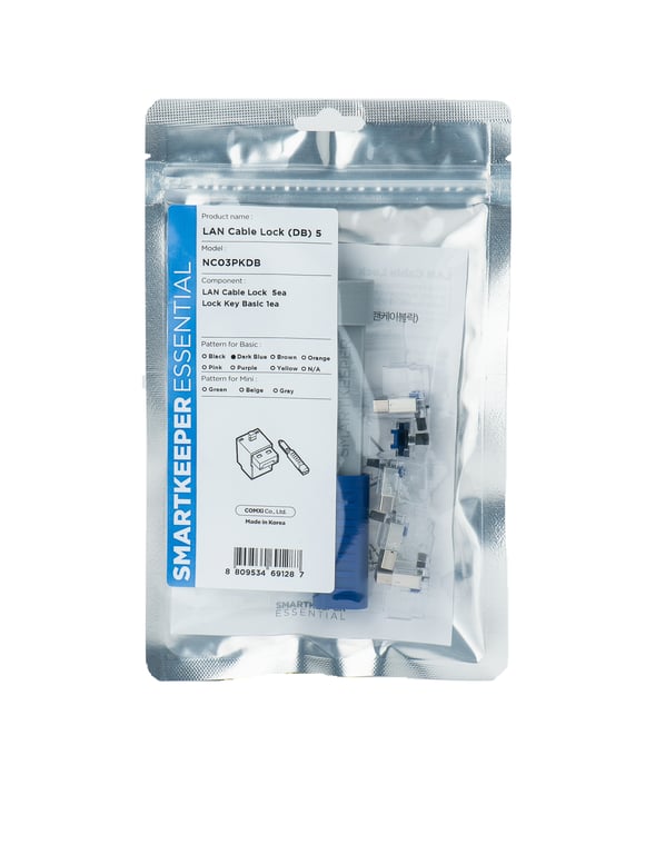Smartkeeper NC03PKDB bloker portów Blokada portu + klucz RJ-45 Niebieski 1 szt.