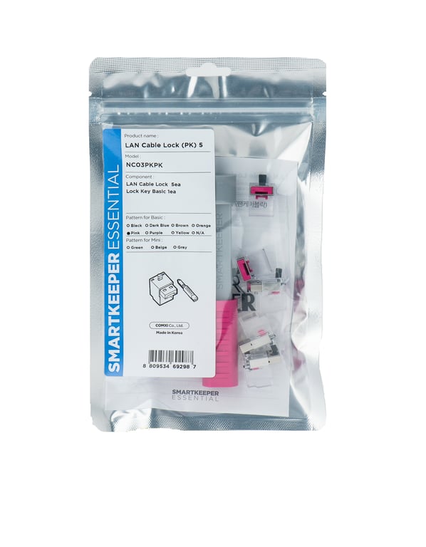 Smartkeeper NC03PKPK bloker portów Blokada portu + klucz RJ-45 Różowy 1 szt.